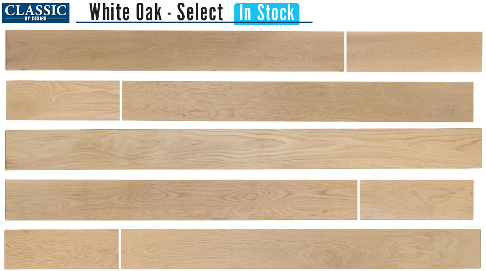Classic by Design White Oak Engineered Flooring, Select grade.